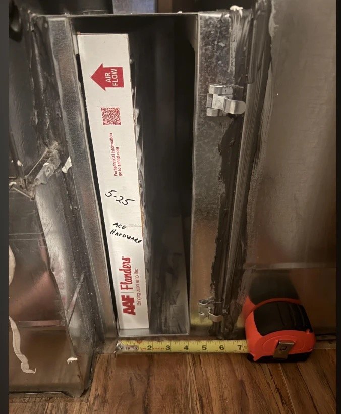 Incorrect filter size — gaps around the filter